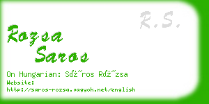 rozsa saros business card